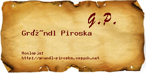 Gründl Piroska névjegykártya